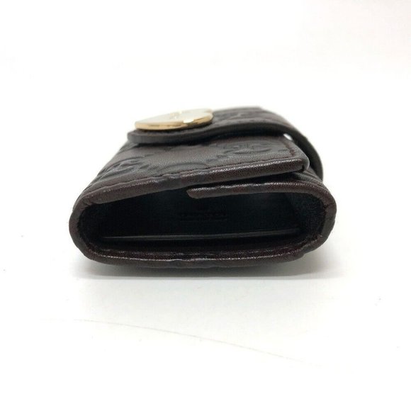 GUCCI GG Heart plate 6-Ring Key Case Leather Brown/GoldHardware - Picture 3 of 12